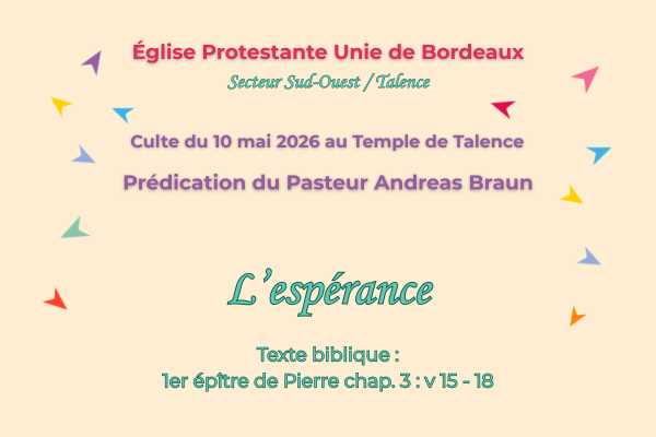 Visuel d'illustration et de lien vers la prédication sur YouTube